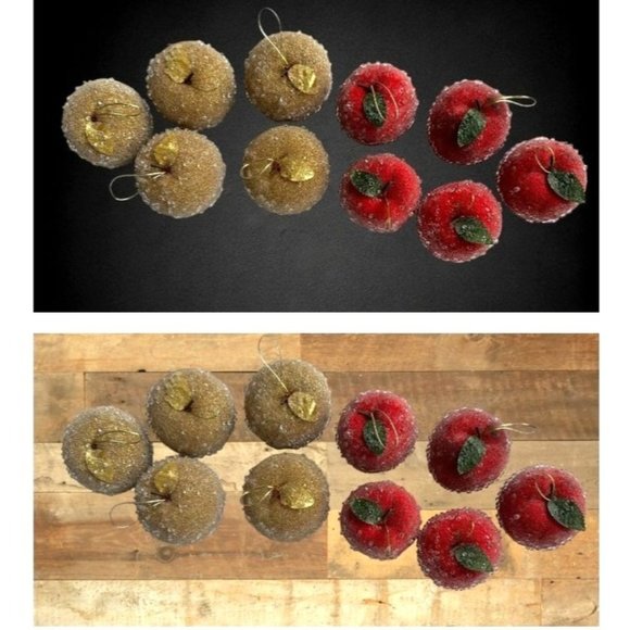 VTG Artificial Faux Beaded Sugar Frosted Fruit Apples Christmas Ornament… - Picture 6 of 12